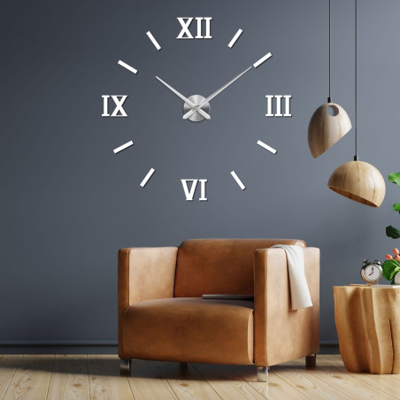 Decorațiune elegantă de perete: ceas roman negru cu efect 3D DIY.