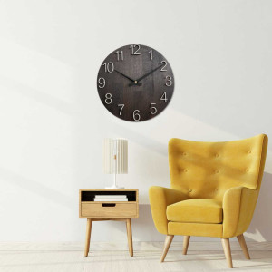 Ceas din lemn masiv, cu design minimalist și cadran distinctiv. 2