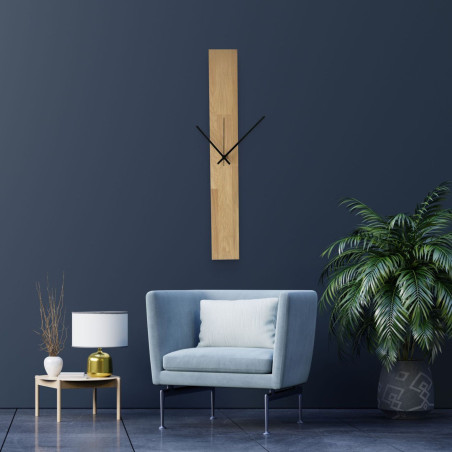 Ceas de perete minimalist din lemn cu abajur natural - OSMAN