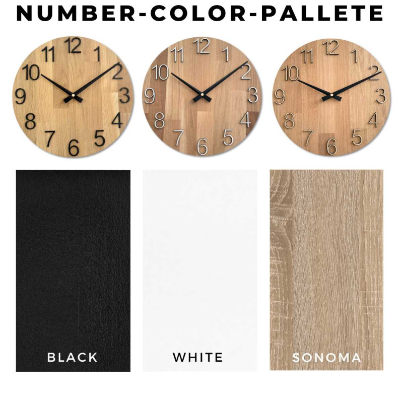 Ceas rotund cu decupaj decorativ în centru și un model delicat din lemn.