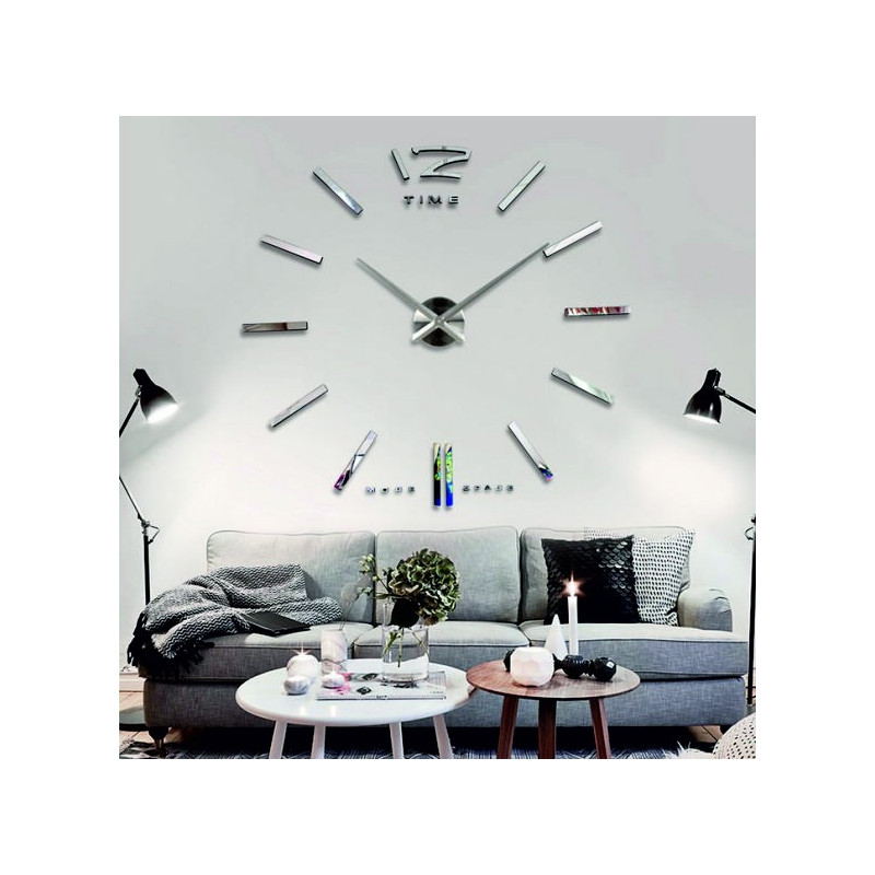 O mare ceas de perete adeziv 3D, modern, ceas 3D pe perete. Ceas de perete pentru bucătărie și camera de zi.