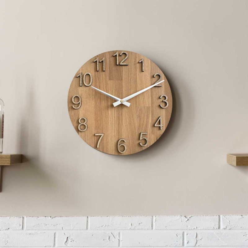 Ceas de perete din lemn de stejar - MONTIORE