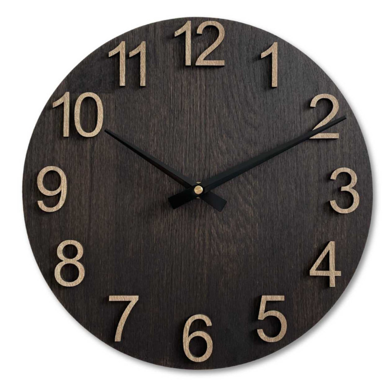 Ceas minimalist din lemn cu ace metalice