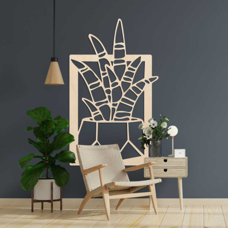 Ceas simplu din lemn cu cadran discret, fără cifre.