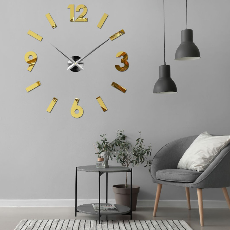 Ceas de perete adeziv DIY din plexiglas, decor modern pentru sufragerie și birou