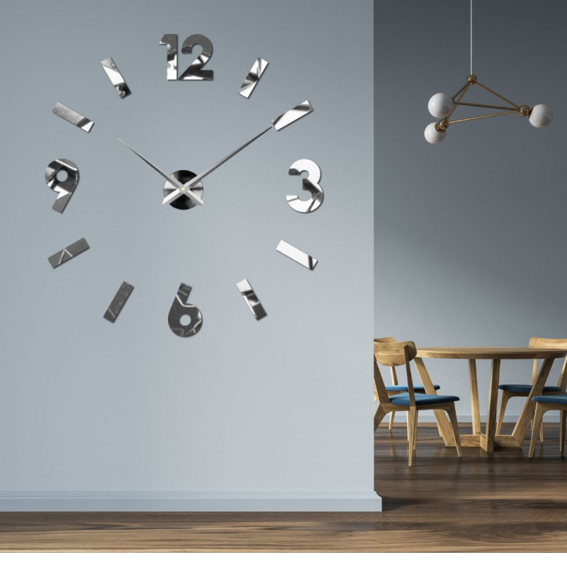 Ceas de perete adeziv DIY din plexiglas, decor modern pentru sufragerie și birou
