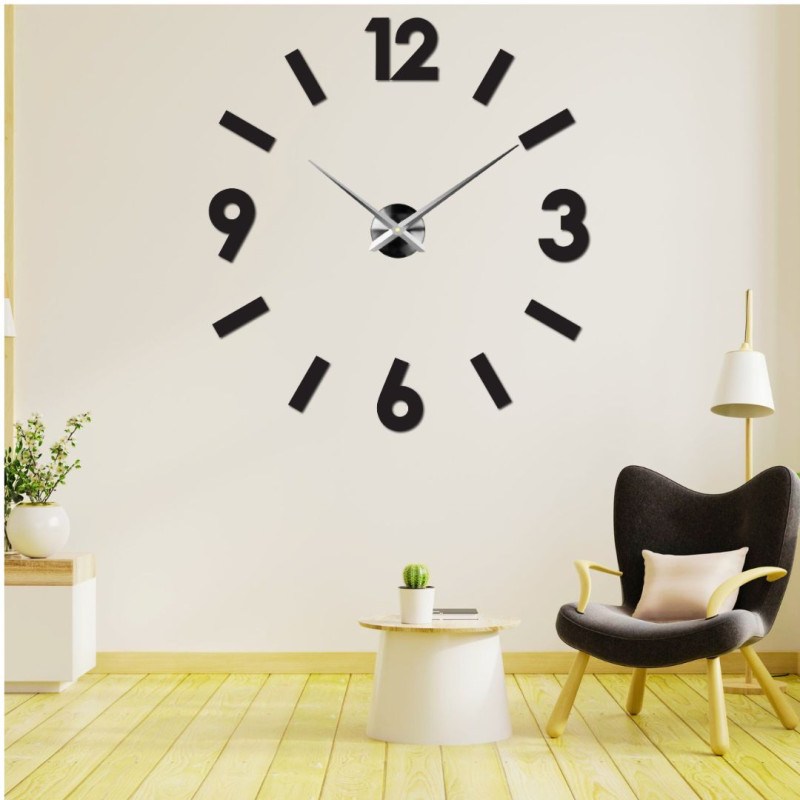Ceas de perete adeziv DIY din plexiglas, decor modern pentru sufragerie și birou