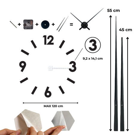 Ceas 3D elegant, de dimensiuni mari, un accesoriu stilat pentru interior și un cadou original Ceas 3D elegant, de dimensiuni mari, un accesoriu stilat pentru interior și un cadou original
