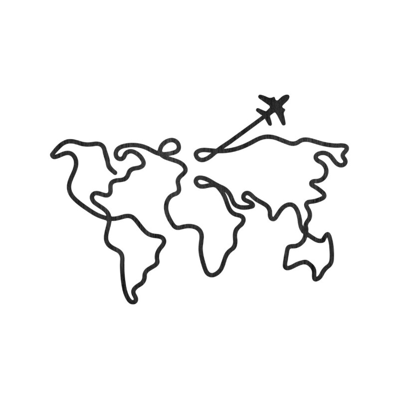 Hartă a lumii din lemn de design pe perete - WorldLines