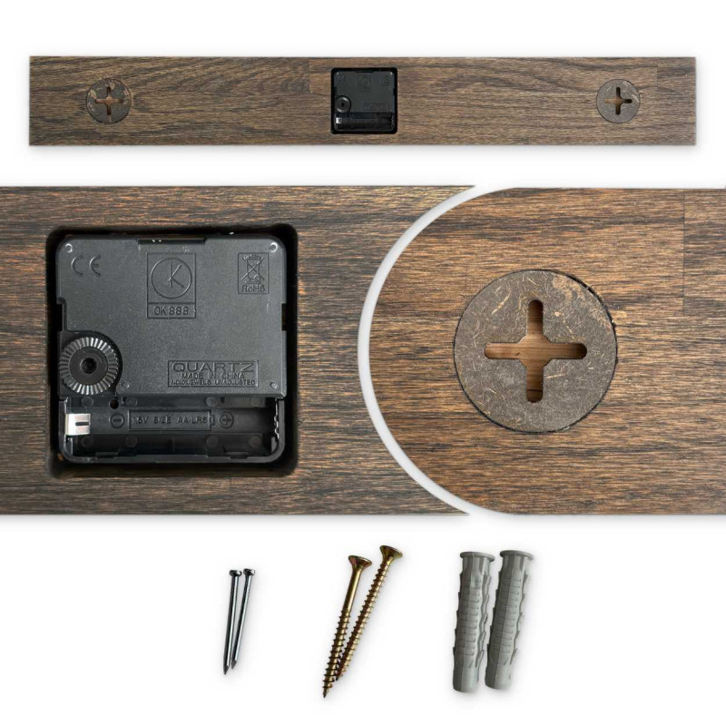 Ceas de perete elegant din lemn masiv de stejar...