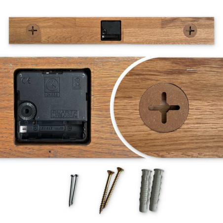 Ceas de perete din lemn de stejar, design modern - TKOI