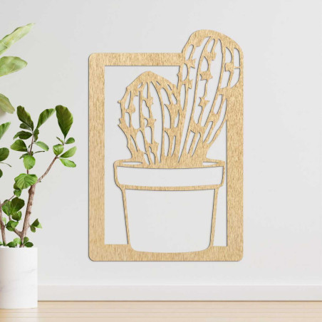 Panou de perete elegant din lemn cu un cactus, potrivit pentru sufragerie sau birou. Panou de perete elegant din lemn cu un cactus, potrivit pentru sufragerie sau birou.