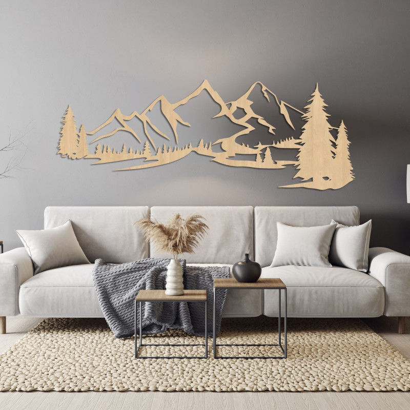 Decorațiune din lemn cu motiv montan - stil și natură într-unul singur.