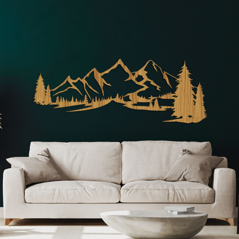 Decorațiune din lemn cu motiv montan - stil și natură într-unul singur.