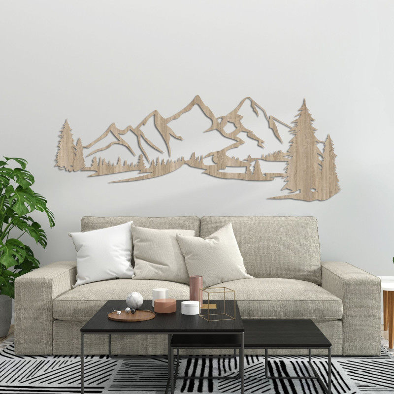 Decorațiune din lemn cu motiv montan - stil și natură într-unul singur.