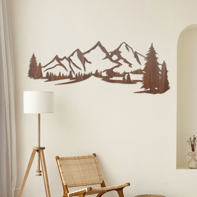 Decorațiune din lemn cu motiv montan - stil și natură într-unul singur.