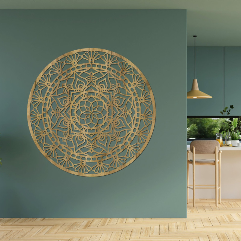 Mandala din lemn – Floarea Vieții