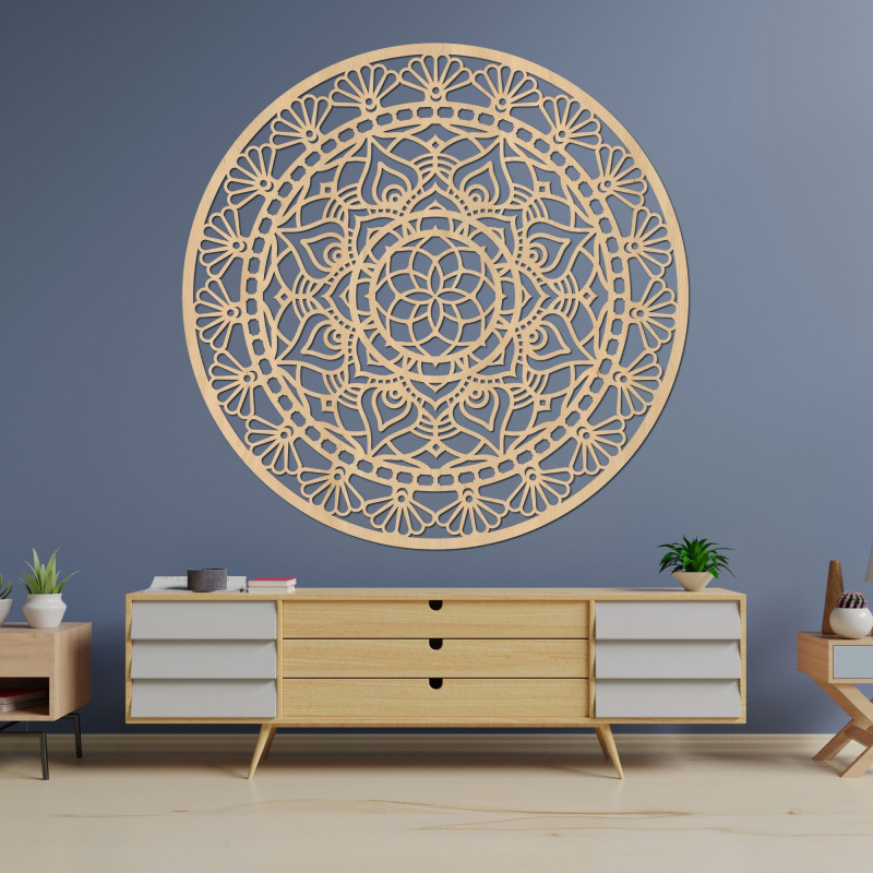 Mandala din lemn – Floarea Vieții