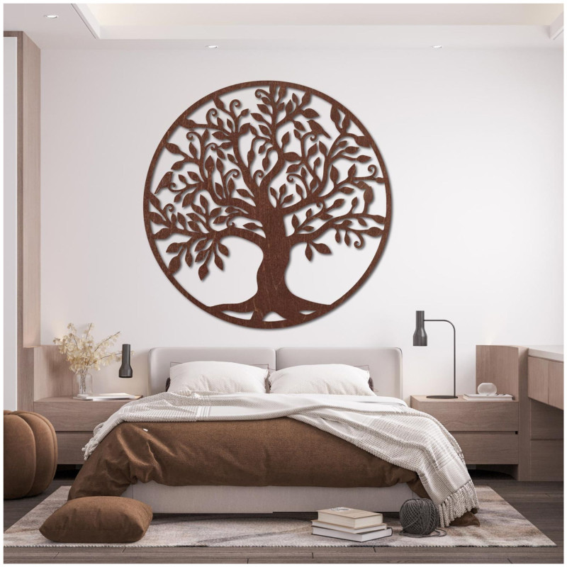 Decorațiune de perete cu pomul vieții, tablou din lemn placaj FAMILY