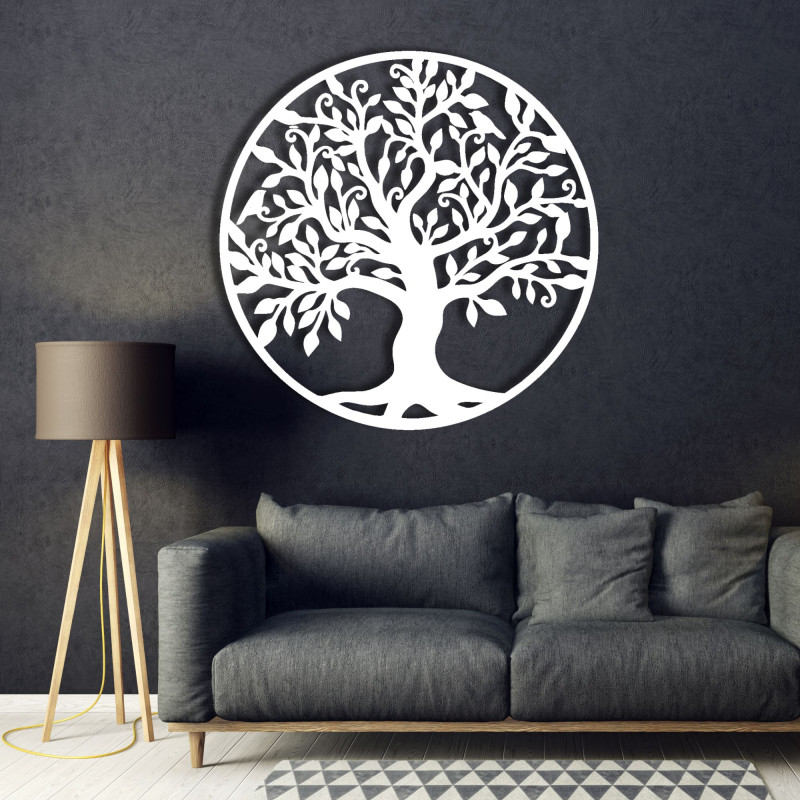 Decorațiune de perete cu pomul vieții, tablou din lemn placaj FAMILY
