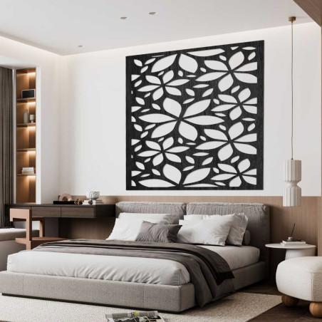 Panou de perete modern din lemn cu model floral elegant