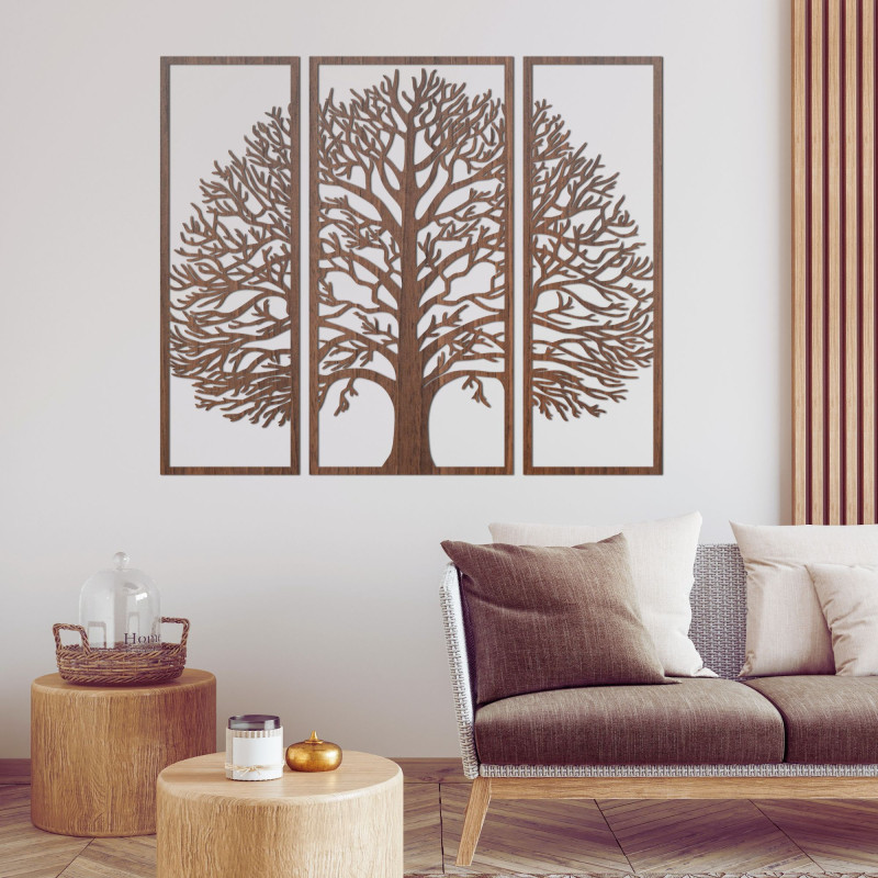 Decorațiune murală Arborele Vieții: design natural în trei părți