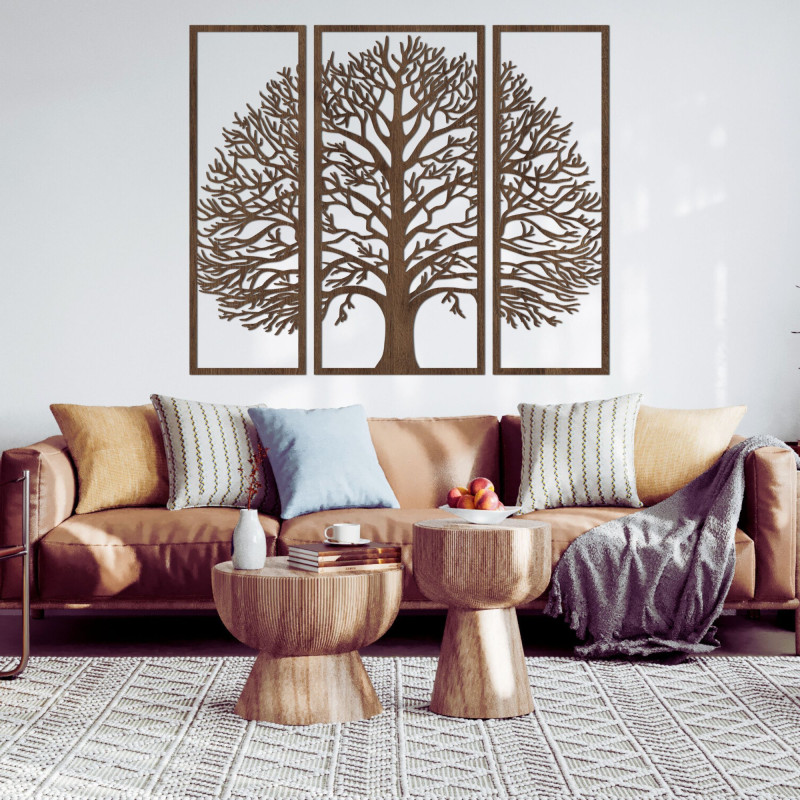 Decorațiune murală Arborele Vieții: design natural în trei părți