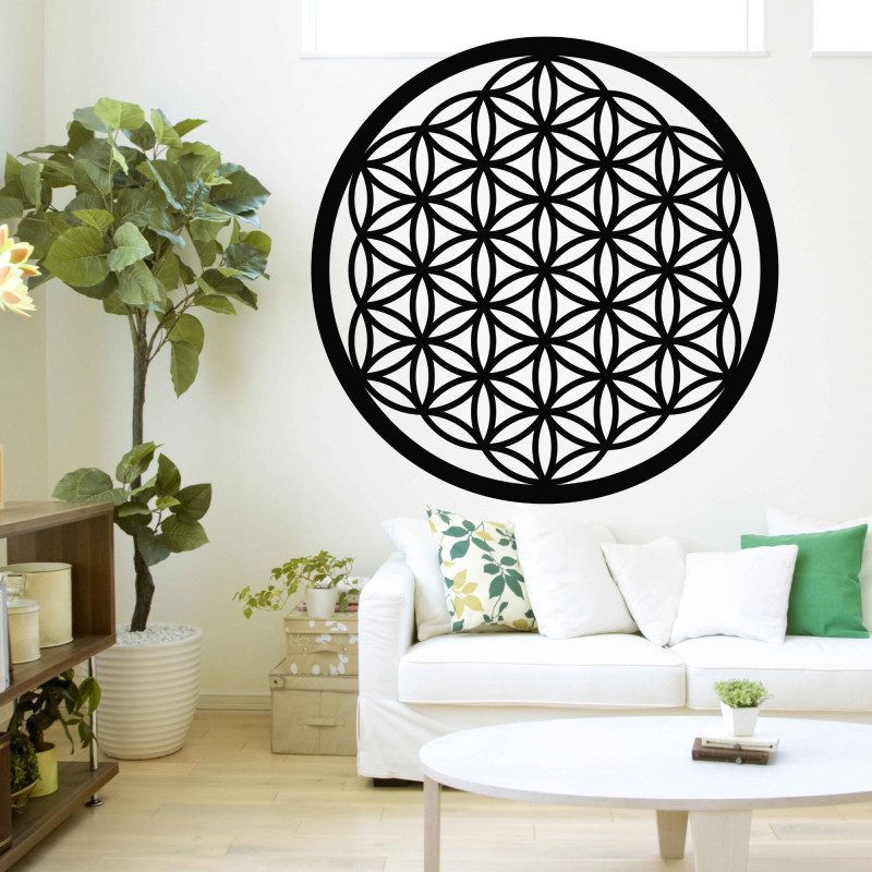 Pictură murală Mandala din lemn - Floarea Vieții