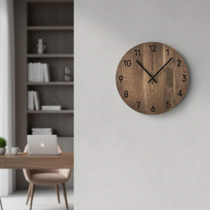 Ceas minimalist din lemn ca element decorativ de design