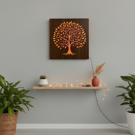 Tablou LED Copacul Vieții - decorațiune din lemn cu iluminare din spate Tablou LED Copacul Vieții - decorațiune din lemn cu iluminare din spate