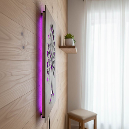 Tablou din lemn cu iluminare din spate „Arborele Vieții” decorațiune de perete cu LED-uri