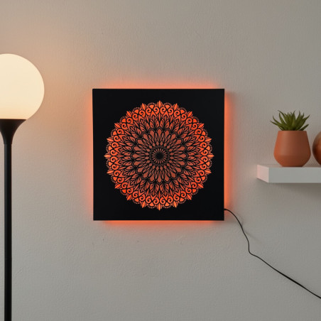 Tablou LED din lemn Mandala – tablou luminos | SENTOP