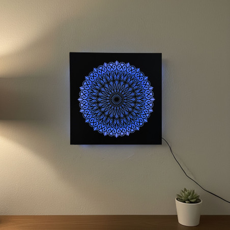 Tablou LED din lemn Mandala – tablou luminos | SENTOP