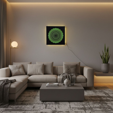 Tablou LED din lemn Mandala – tablou luminos | SENTOP