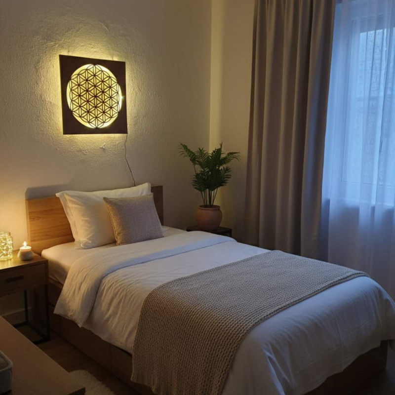 Pictură din lemn cu iluminare din spate Floarea...