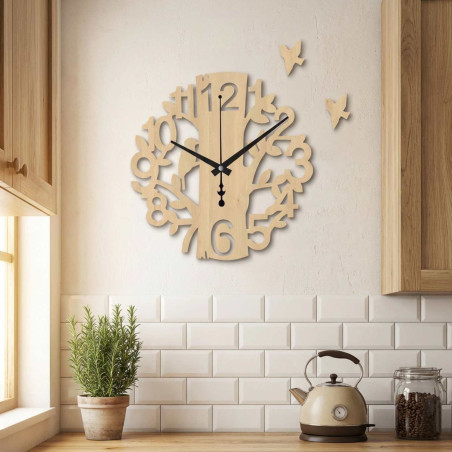 Ceas de perete din lemn Bird | Ceas de perete de design