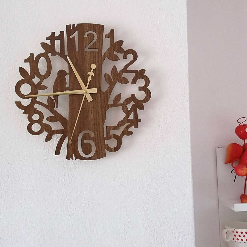 Ceas de perete din lemn Arborele Vieții cu...