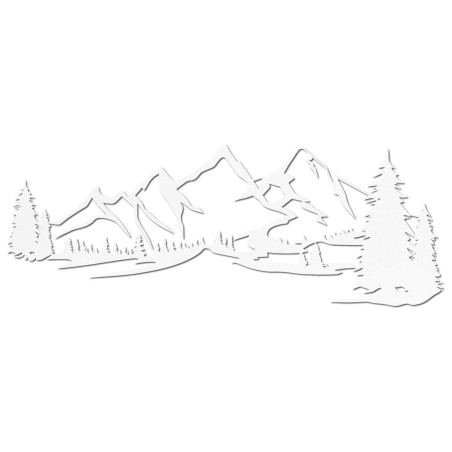 Decorațiune din lemn albă, Pictură modernă din lemn Munți și pădure pentru decorarea camerei de zi