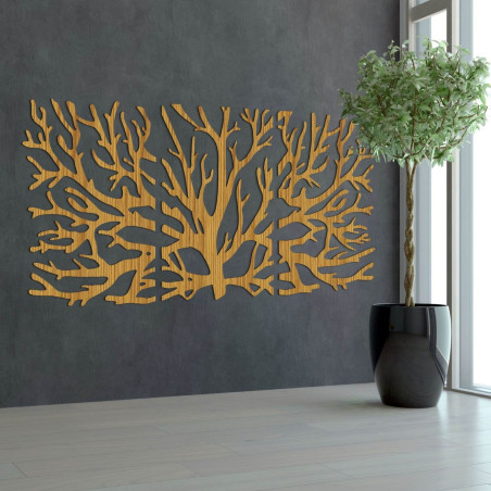 Decorațiune de perete ecologică din lemn cu motivul copacului vieții