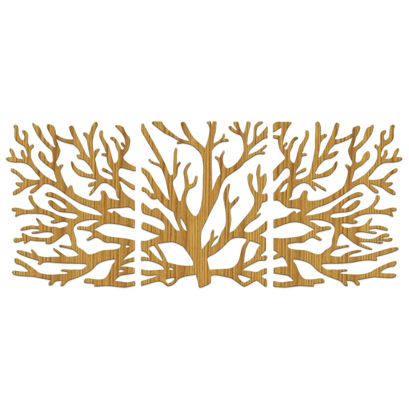 Decorațiune de perete ecologică din lemn cu motivul copacului vieții