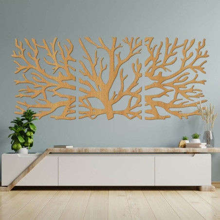 Decorațiune de perete ecologică din lemn cu motivul copacului vieții