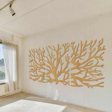 Decorațiune de perete ecologică din lemn cu motivul copacului vieții