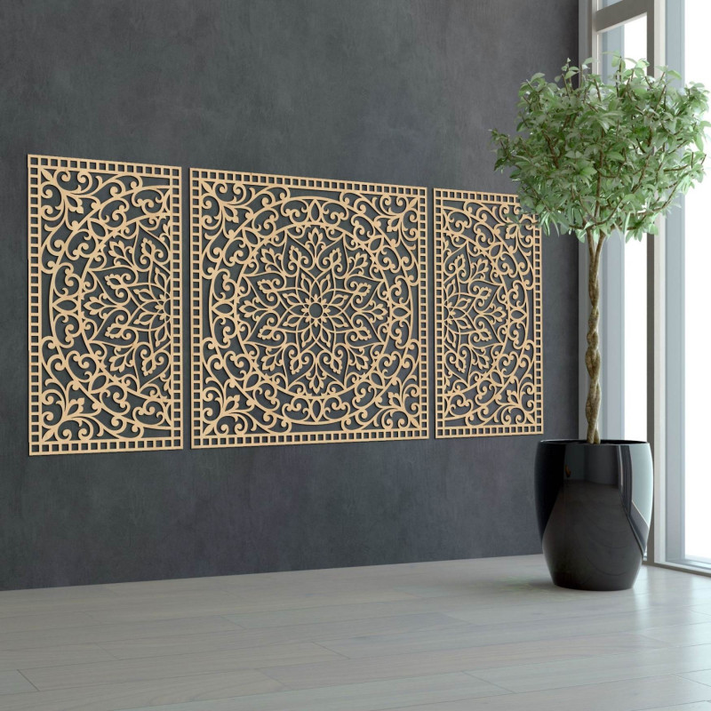Decorațiune murală din lemn Mandala | FLORIA
