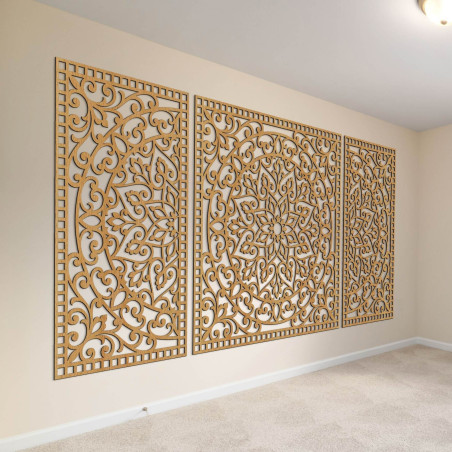 Mandala din lemn cu detalii fine pentru echilibru și energie pozitivă