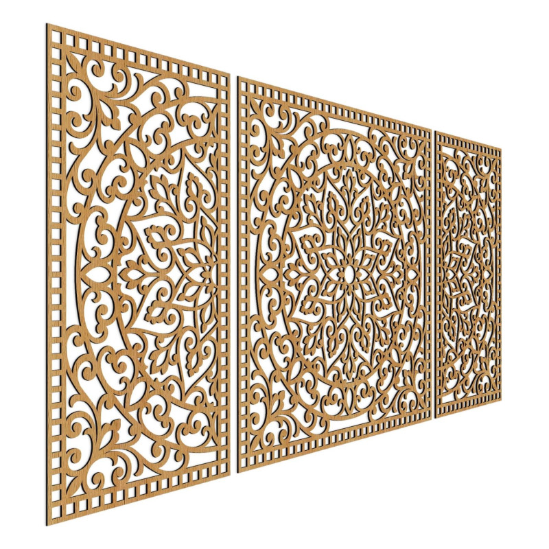 Mandala din lemn cu detalii fine pentru echilibru și energie pozitivă