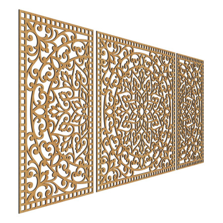 Mandala din lemn cu detalii fine pentru echilibru și energie pozitivă