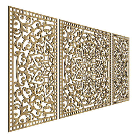 Mandala din lemn cu detalii fine pentru echilibru și energie pozitivă