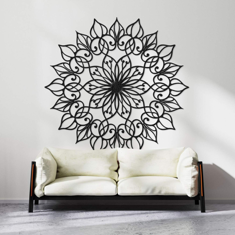 Mandala din lemn lucrată manual, Floarea Vieții