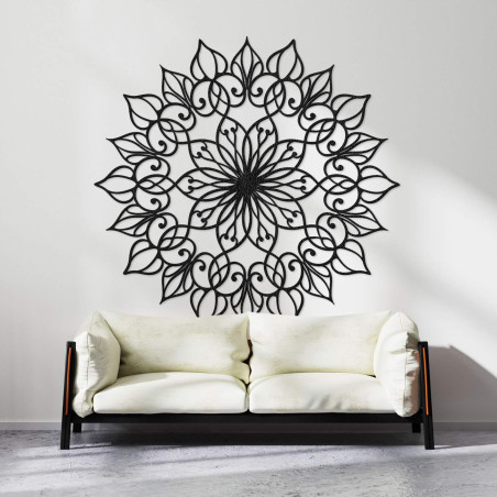 Mandala din lemn lucrată manual, Floarea Vieții