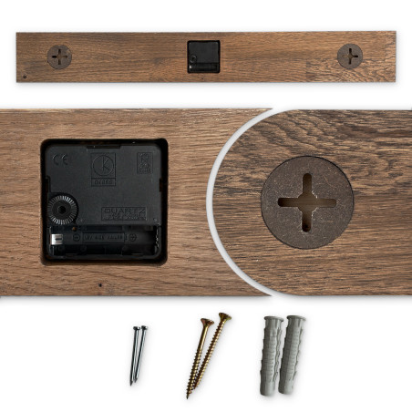 Ceas de perete elegant și minimalist din lemn de stejar - POPOKLES